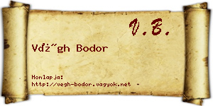 Végh Bodor névjegykártya